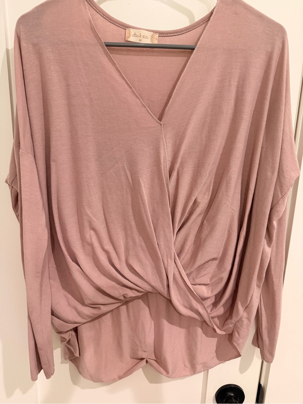 Altar'd State Dusty Rose Twist-Front Long Sleeve Wrap Lightweight Boho Top M
